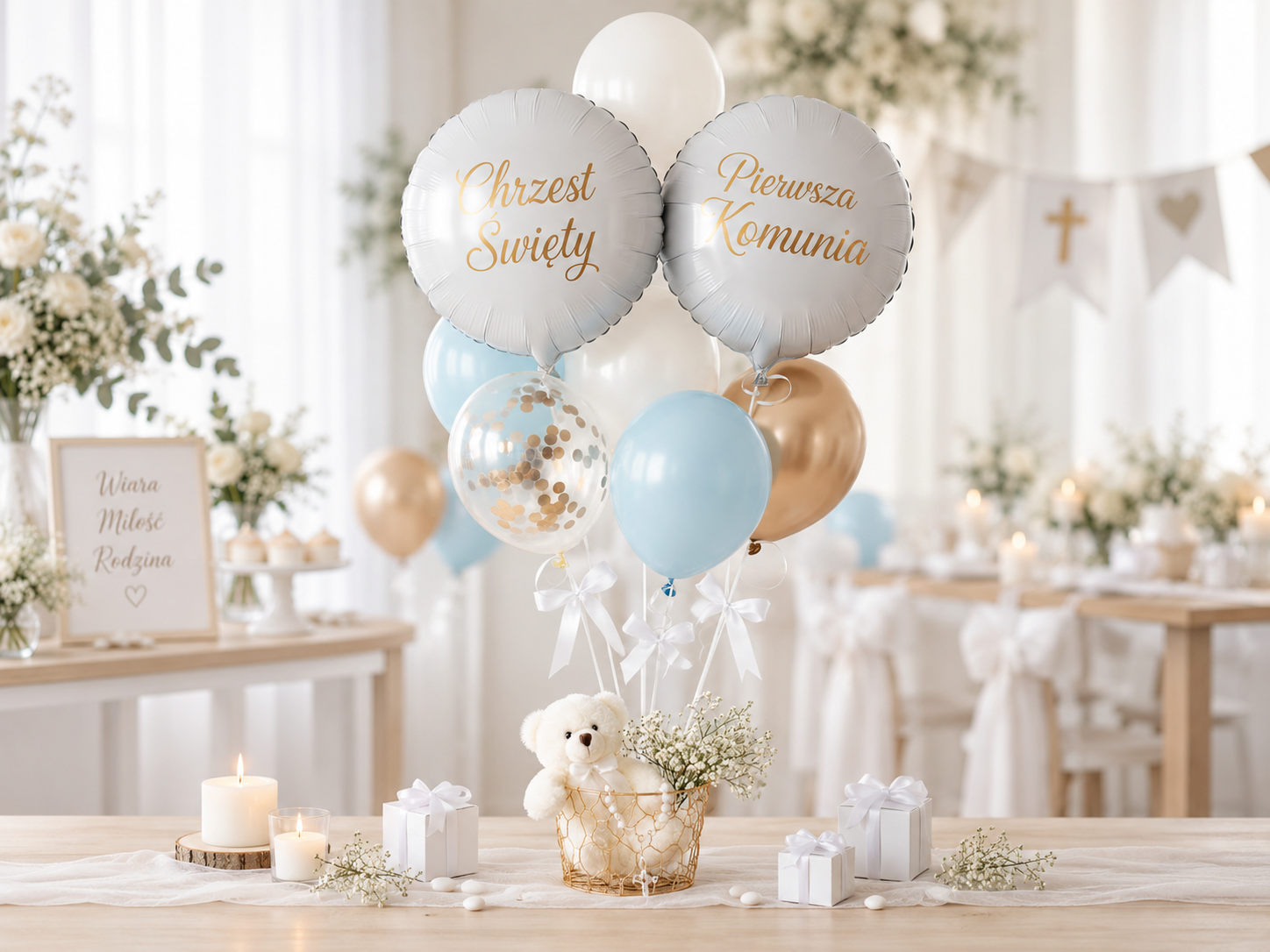 Balony dekoracyjne na Chrzest i Komunię Świętą – lekkość, radość i elegancja w jednym